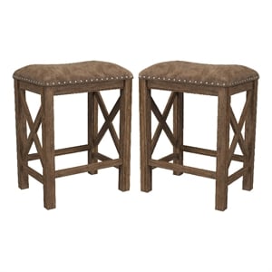 Hillsdale Willow Bend 26&quot Wood Transitional Counter Stool in Brown