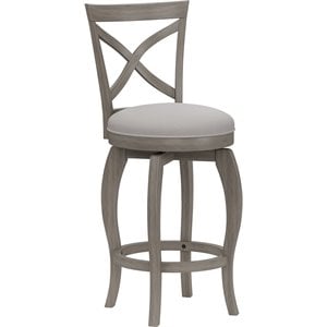 Hillsdale Ellendale 39&quot Fabric Contemporary Counter Stool in Gray