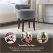 Hillsdale Lena Wood and Upholstered Vanity Stool in Dark Espresso