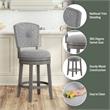 Hillsdale Santa Clara II 26 Wood Contemporary Counter Stool in Gray