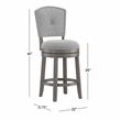 Hillsdale Santa Clara II 26 Wood Contemporary Counter Stool in Gray