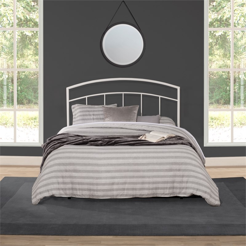 Julien Queen Metal Headboard and Footboard in Textured White