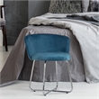 Hillsdale Furniture Marisol Metal Vanity Stool in Blue Fabric