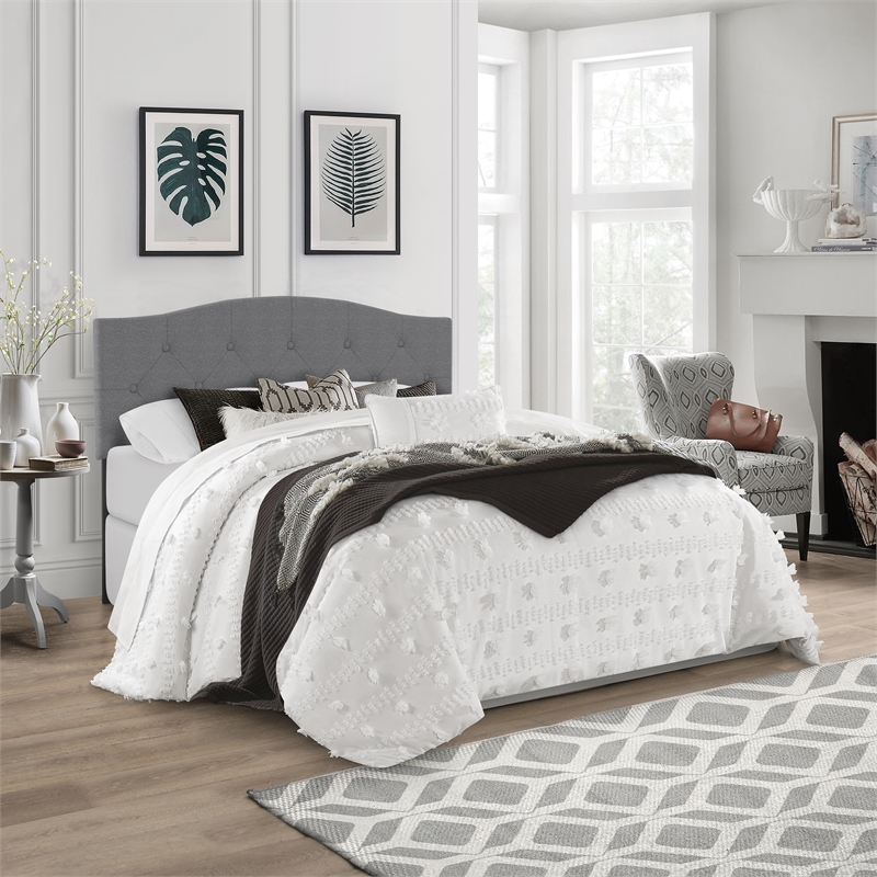 Hillsdale Furniture Provence Upholstered Full/Queen Headboard Glacier Gray