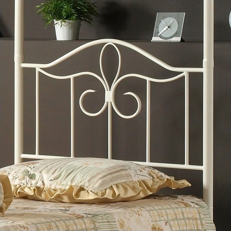 Hillsdale Westfield Metal Canopy Off White Bed  