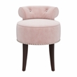 Hillsdale Lena Contemporary Wood/Fabric Vanity Stool in Pink