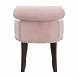 Hillsdale Lena Contemporary Wood/Fabric Vanity Stool in Pink