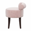 Hillsdale Lena Contemporary Wood/Fabric Vanity Stool in Pink