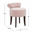 Hillsdale Lena Contemporary Wood/Fabric Vanity Stool in Pink