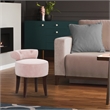 Hillsdale Lena Contemporary Wood/Fabric Vanity Stool in Pink