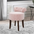 Hillsdale Lena Contemporary Wood/Fabric Vanity Stool in Pink