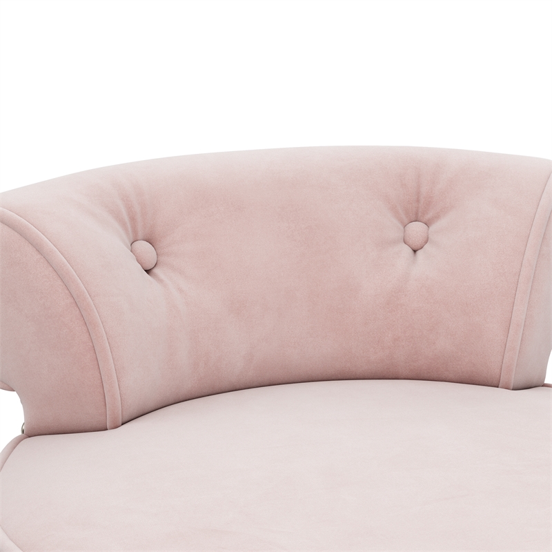 Hillsdale Lena Contemporary Wood/Fabric Vanity Stool in Pink
