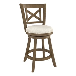 Hillsdale Furniture Hamlin Wood Counter Height Swivel Stool Brush Gray
