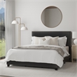 Hillsdale Gayle Nail Head Trim Upholstered Queen Bed Black Faux Leather