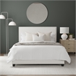 Hillsdale Gayle Nail Head Trim Upholstered Full Bed White Faux Leather