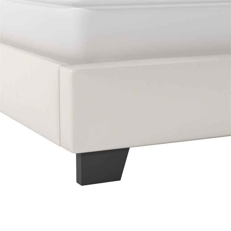Hillsdale Gayle Nail Head Trim Upholstered King Bed White Faux Leather