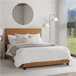 Hillsdale Gayle Nail Head Trim Queen Upholstered Bed Saddle Brown Faux Leather