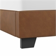 Hillsdale Gayle Nail Head Trim Queen Upholstered Bed Saddle Brown Faux Leather