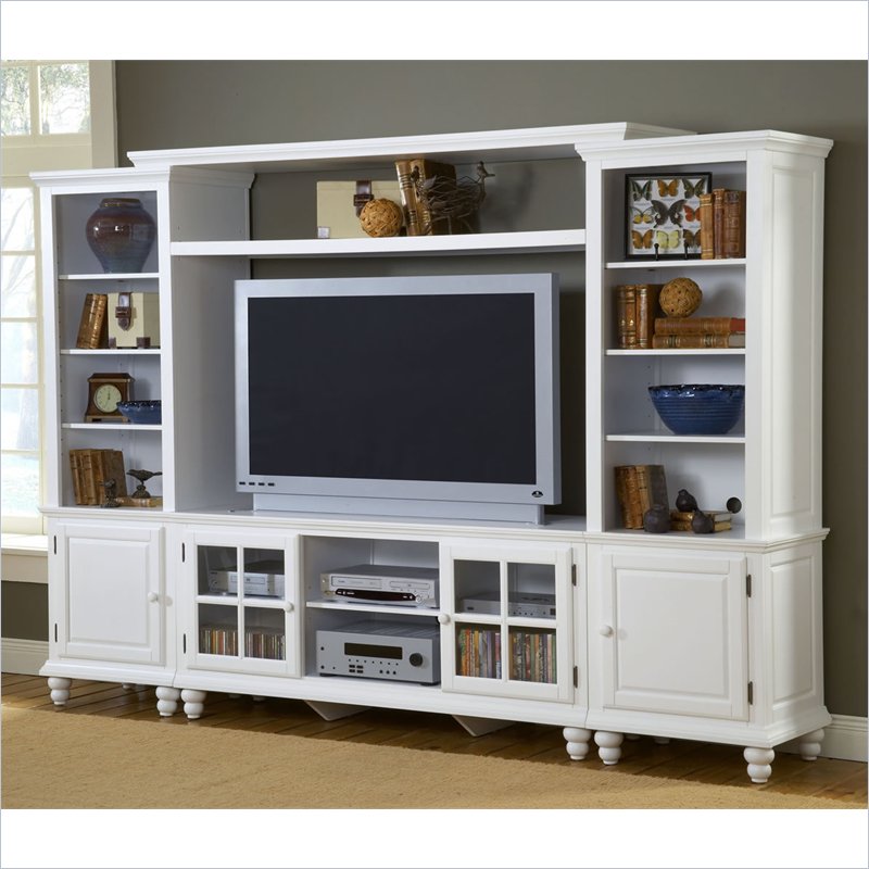Hillsdale Grand Bay Large Entertainment Wall Unit in White
