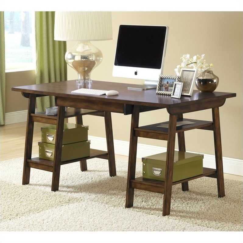 Hillsdale Parkglen Trestle Desk In Cherry