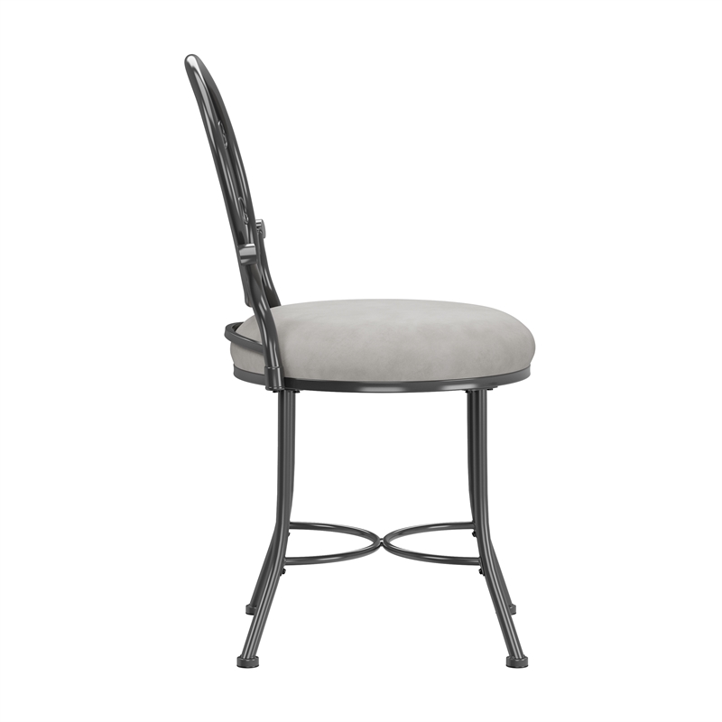 Hillsdale Furniture O'Malley Metal Vanity Stool Metallic Gray