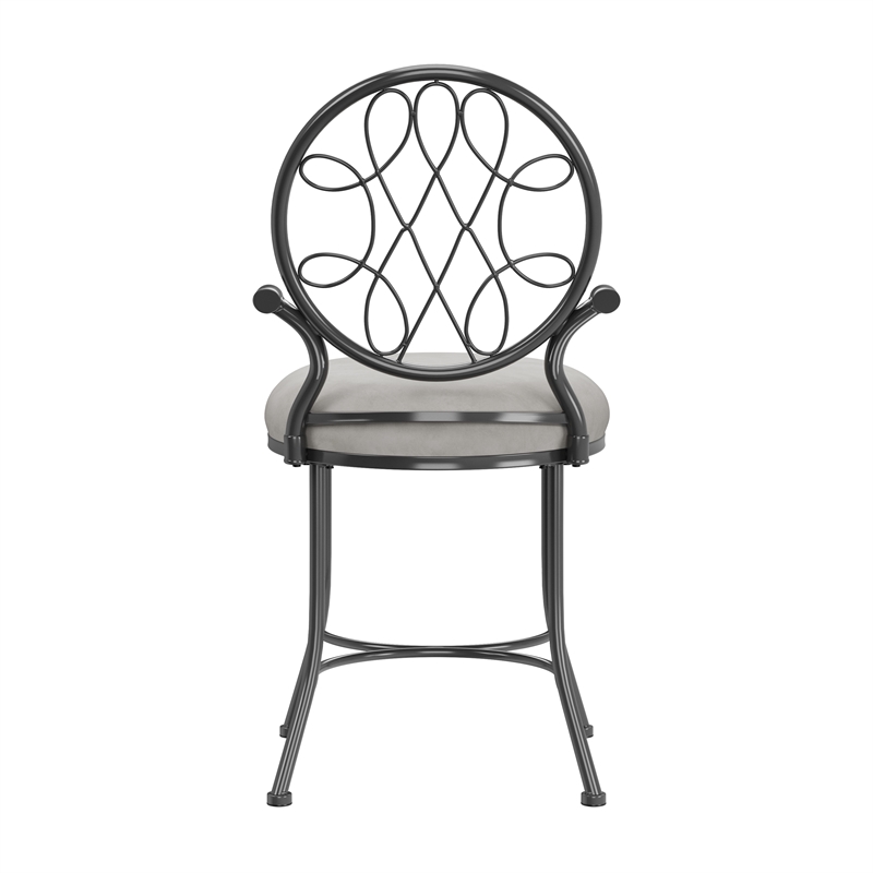 Hillsdale Furniture O'Malley Metal Vanity Stool Metallic Gray