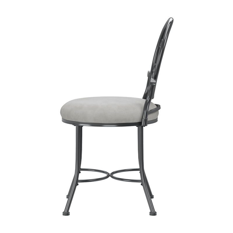 Hillsdale Furniture O'Malley Metal Vanity Stool Metallic Gray