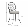 Hillsdale Furniture O'Malley Metal Vanity Stool Metallic Gray
