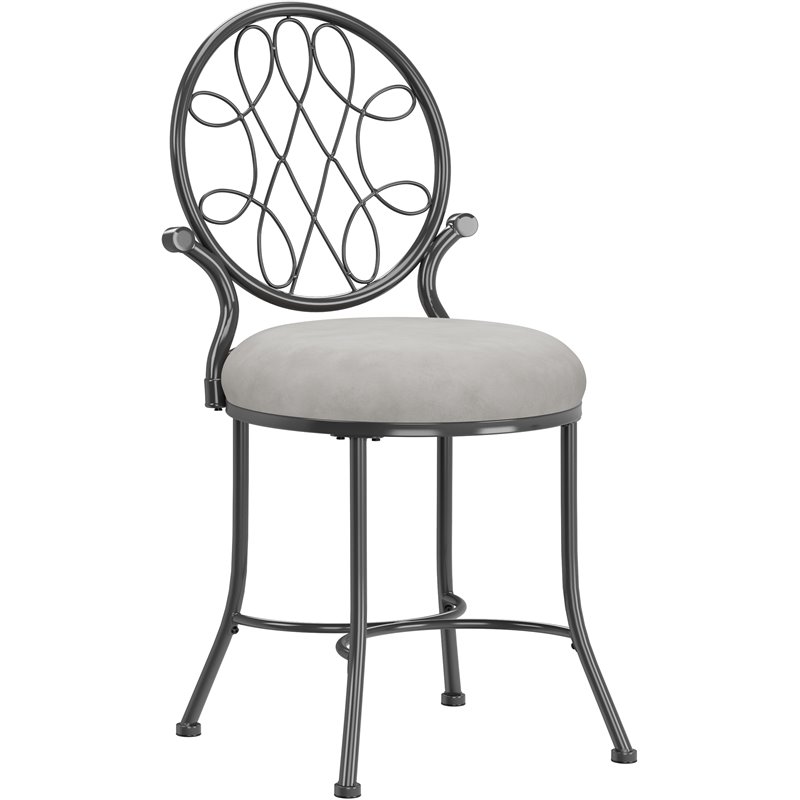 Hillsdale Furniture O'Malley Metal Vanity Stool Metallic Gray
