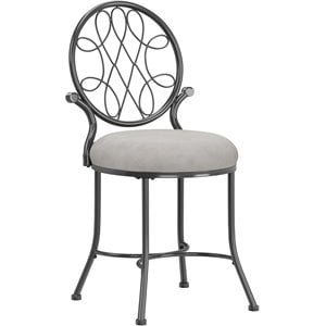 Hillsdale Furniture O'Malley Metal Vanity Stool Metallic Gray