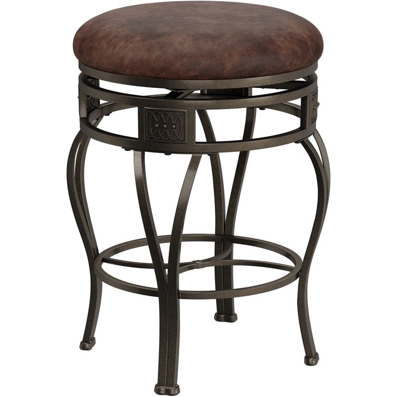 Hillsdale Montello 26 Inch Swivel Faux Leather Counter Stool