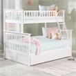 AFI Columbia Twin over Full Solid Wood Bunk Bed with Trundle in White