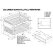 AFI Columbia Twin Over Full Solid Wood Bunk Bed with 2 Storage Drawers in Walnut