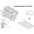 AFI Columbia Twin Over Full Wood Staircase Trundle Bunk Bed in White