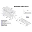 AFI Woodland Twin Over Twin Staircase Trundle Wood Bunk Bed in White