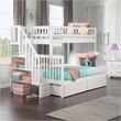 AFI Woodland Twin Over Full Staircase Storage Wood Bunk Bed in White