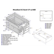 AFI Woodland Full Over Full Staircase Storage Wood Bunk Bed in Walnut