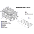 AFI Woodland Full Over Full Staircase Trundle Wood Bunk Bed in Walnut