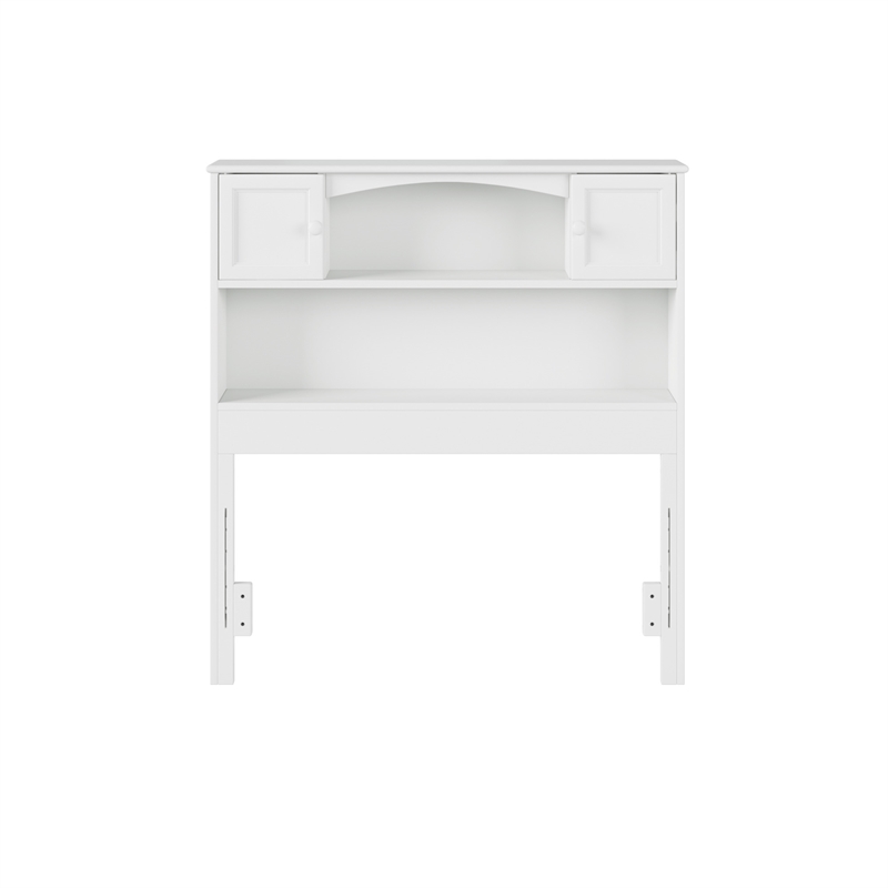 AFI Newport Twin Wood Bookcase Headboard in White