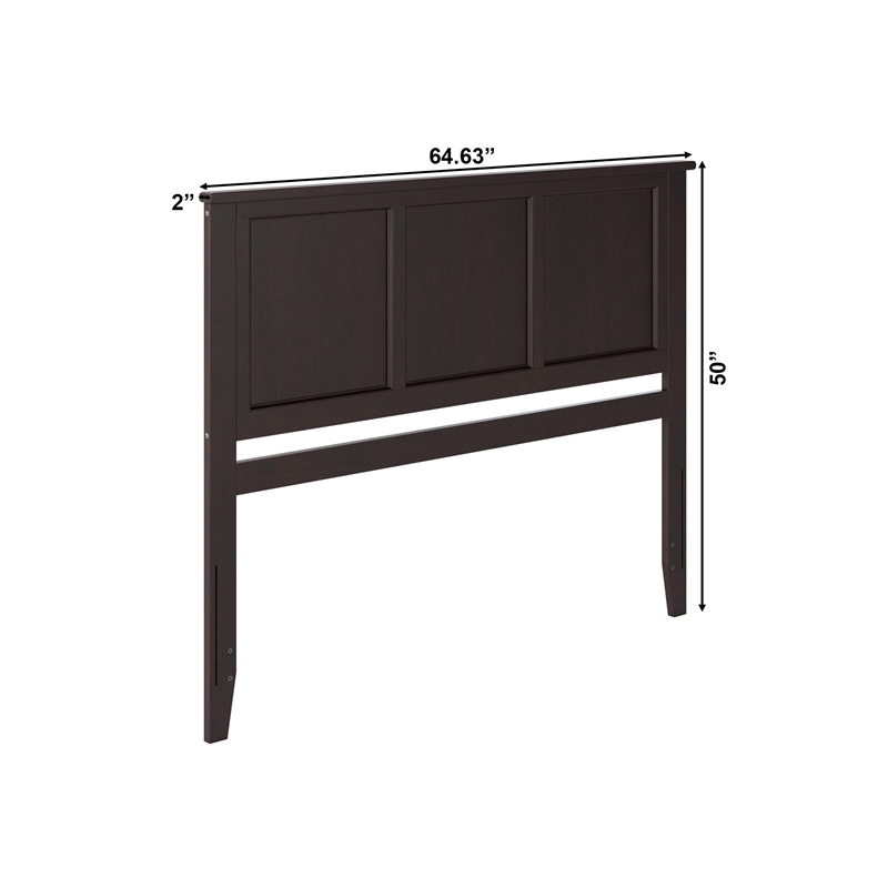 Madison Queen Solid Wood Panel Headboard in Espresso