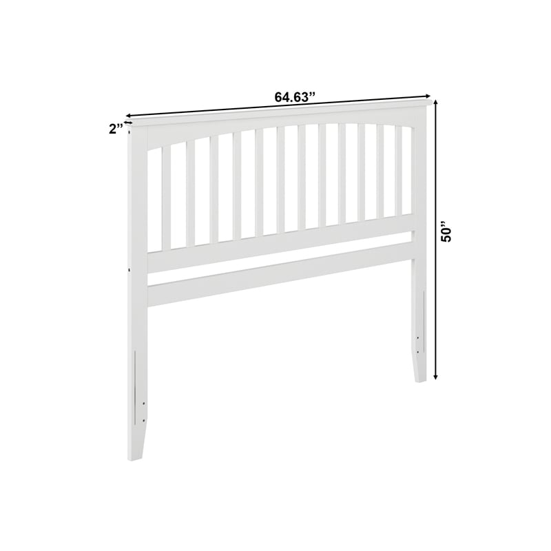 Mission Queen Wood Headboard in White