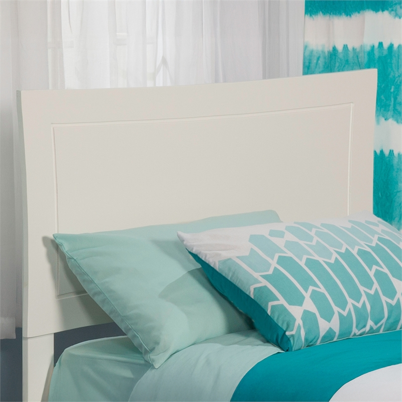 AFI Metro Twin Wood Headboard with USB Charging Station in White