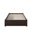 AFI Concord Full Solid Wood Platform Bed with Storage Drawers in Espresso
