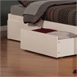 Concord Wood Full Platform Bed with Footboard & 2 Storage Drawers in White
