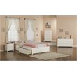 Concord King Wood Platform Bed with Footboard & 2 Storage Drawers in White