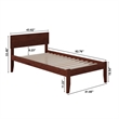 Orlando Twin XL Solid Wood Platform Bed in Walnut