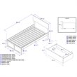 Orlando Twin XL Wood Platform Bed with Footboard and Storage Drawers in Espresso