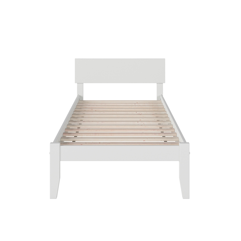 Orlando Twin Solid Wood Platform Bed in White