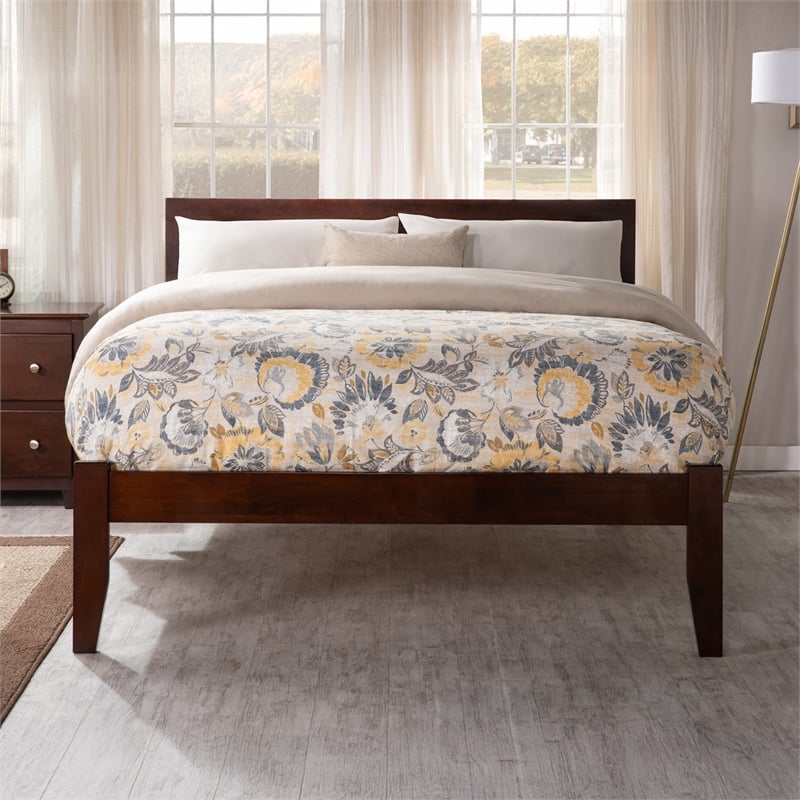 Orlando Full Solid Wood Platform Bed in Walnut