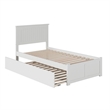 Nantucket Twin Wood Platform Bed with Footboard and Twin Trundle in White
